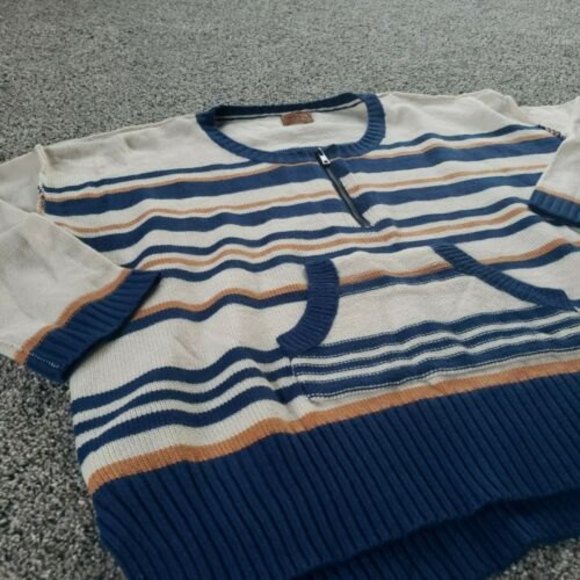 Anthropologie POL Sweater MEDIUM Pullover Boat Nautical Blue Yellow Off White - Picture 4 of 10